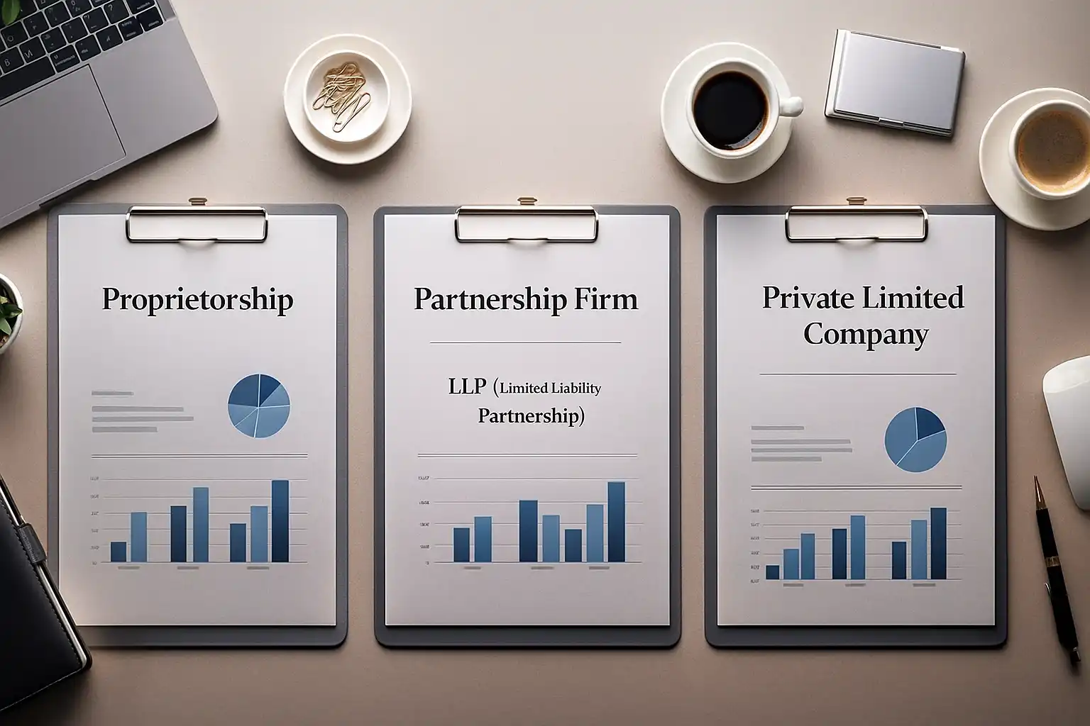 Proprietorship vs Partnership vs LLP vs Pvt Ltd Guide