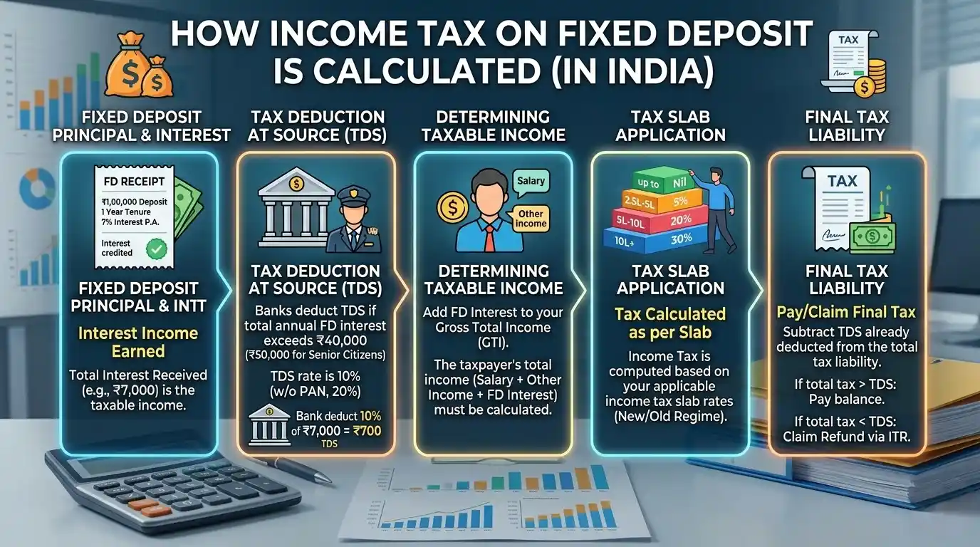 how income tax on FD is calculated