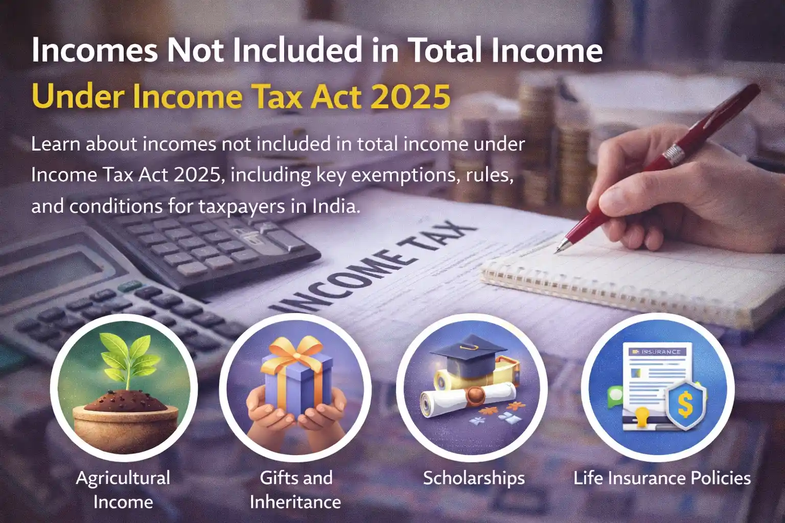 incomes not included in total income